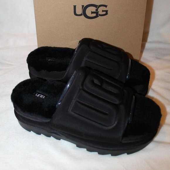 UGG Shoes - NIB UGG LOGO WOMEN'S GRAPHIC LOGO SLIDE SLIPPERS SANDALS BLACK